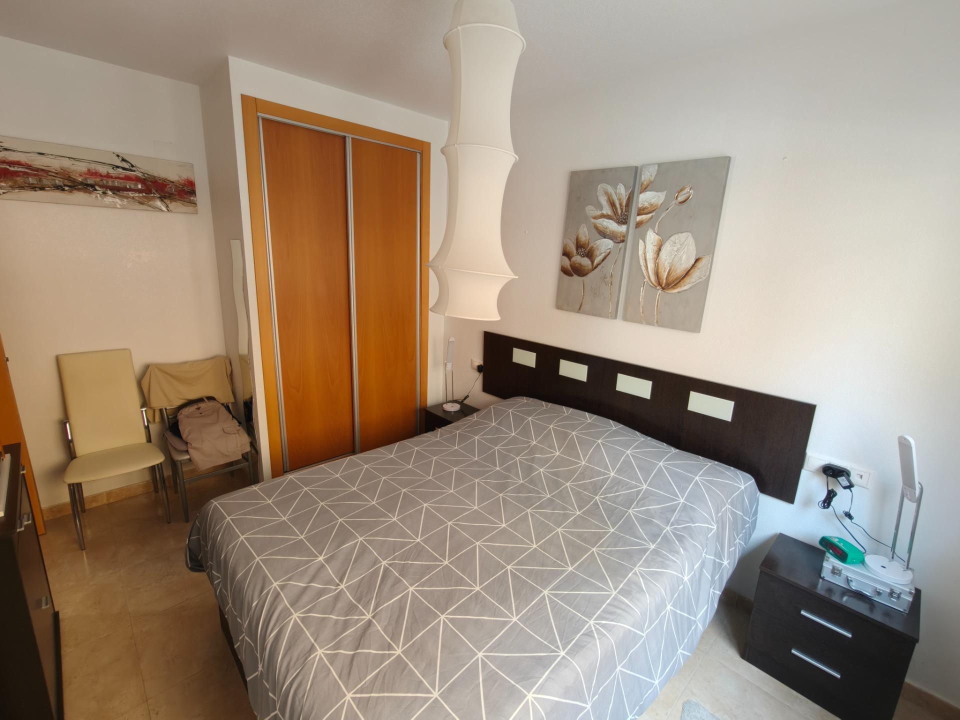 Bedroom interior in 2-bedroom apartment, Playa del Cura, Torrevieja